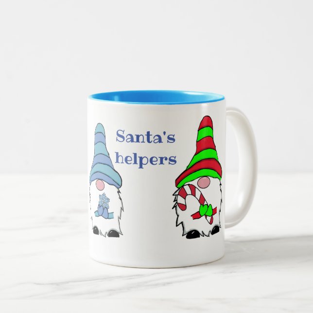 Gnome Winter Weihnachten  Zweifarbige Tasse (VorderseiteRechts)