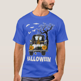 Gnome Witch Pumpkin Truck Drive Gnome Autumn Fall  T-Shirt
