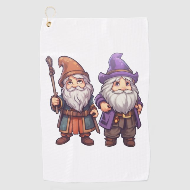 Gnome Wizards Golfhandtuch (Vorderseite)
