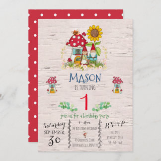 Gnome Woodland Themenparty Einladung