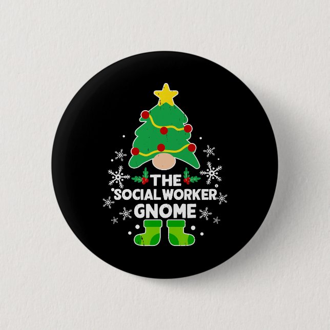Gnome Xmas Familie Weihnachten Button (Vorderseite)