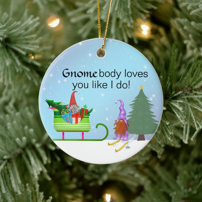 GnomeBody-Lieben, die Sie mögen Keramik Ornament (Baum)