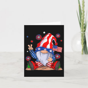 Gnomes 4. Juli Patriotic Gnome Funny American Karte