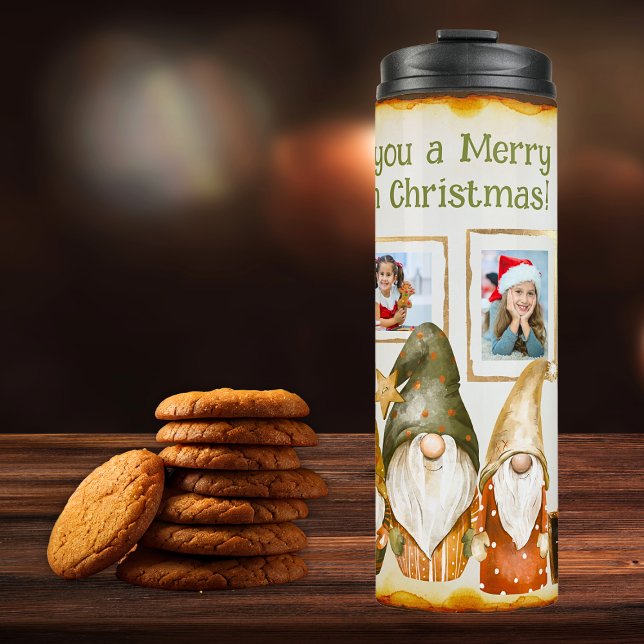 Gnomes 5 Foto Collage Paste Farben Weihnachten Thermosbecher (Von Creator hochgeladen)
