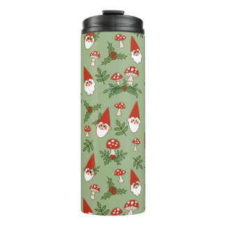 Gnomes and Mushrooms on Celadon Thermal Tumbler Thermosbecher