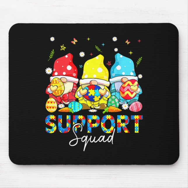 Gnomes Autismus Awareness Shirts Unterstützung Squ Mousepad (Vorne)