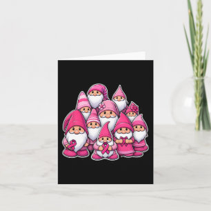 Gnomes Breast Cancer Awareness Ribbon Frauen Mädch Karte