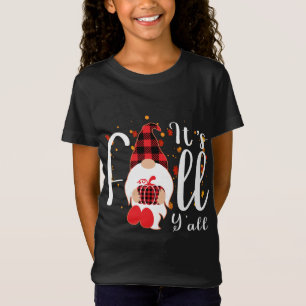 Gnomes Buffalo Red Kariert Pumpkin Es ist Fall Y'a T-Shirt