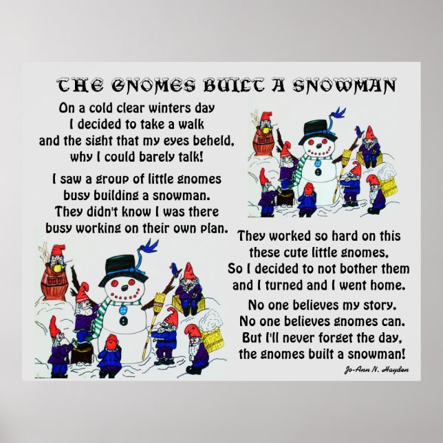 GNOMES BUILD SNOWMAN POSTER (Vorne)