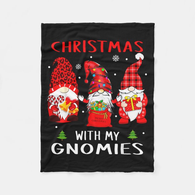 Gnomes Christmas Family Leopard Funny Plaid Men Wo Fleecedecke (Vorderseite)