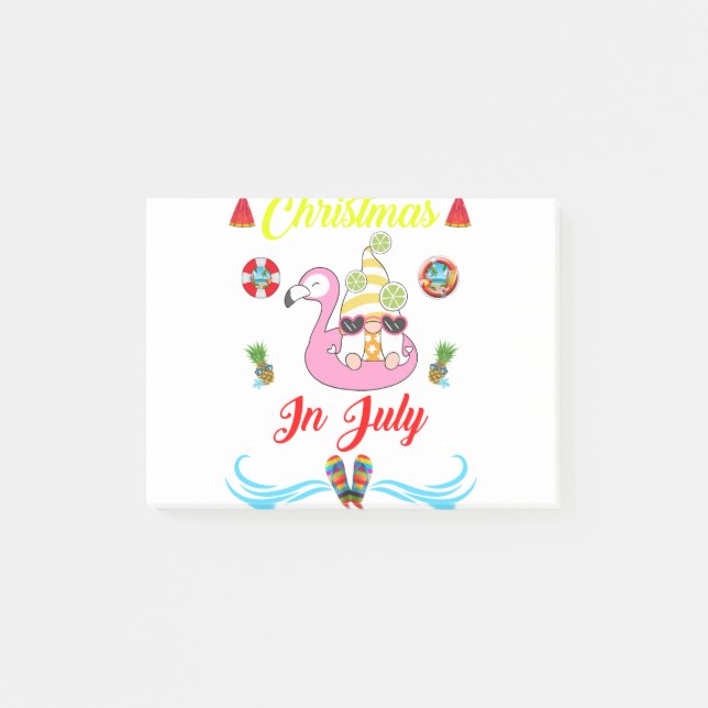 Gnomes Christmas im Juli Post-it Klebezettel (Vorderseite)