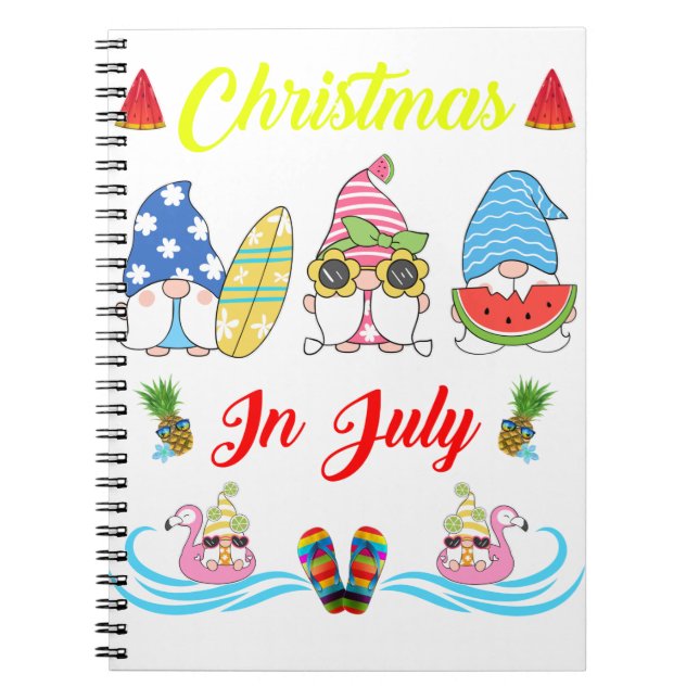 Gnomes Christmas im Juli Sommer Notizblock (Vorderseite)