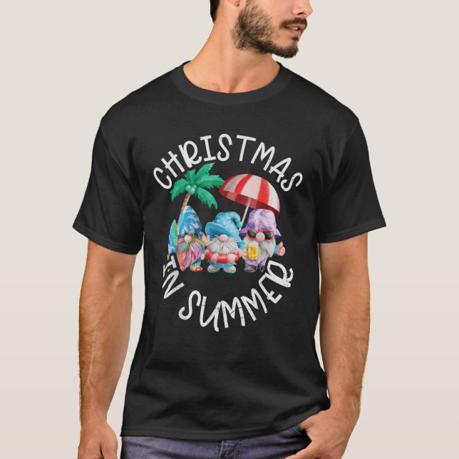 Gnomes Christmas in Summer Tropical Christmas Summ T-Shirt (Vorderseite)