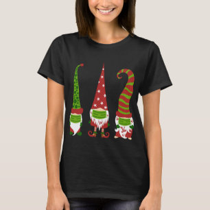 Gnomes Face Mask Matching Family Christmas Party P T-Shirt