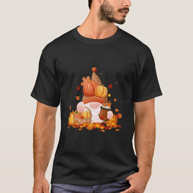 Gnomes Fall Autumn Gnome Pumpkin Spice Thanksgivin T-Shirt (Vorderseite)