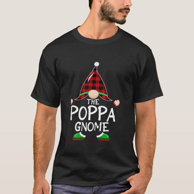 Gnomes Family Christmas Red plaid Pajama POPPA Gno T-Shirt (Vorderseite)