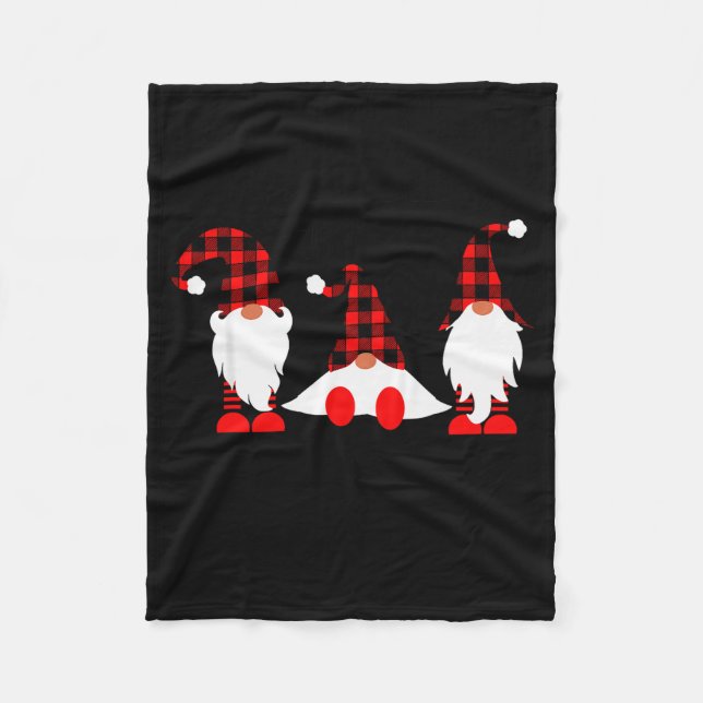 Gnomes For The Holidays Buffalo Plaid Gnome Christ Fleecedecke (Vorderseite)