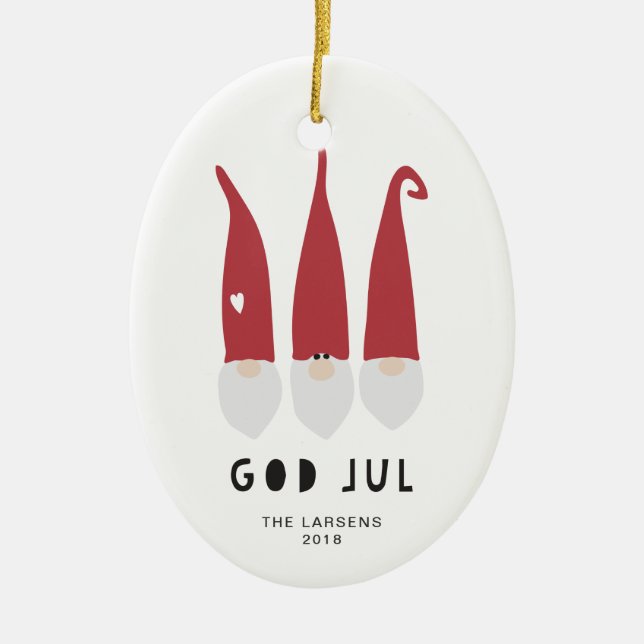 Gnomes für Weihnachtsverzierung Keramik Ornament (Vorne)