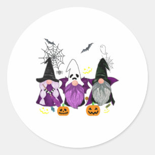 Gnomes Ghost Beängstigend Gnome Autumn Pumpkin Hal Runder Aufkleber
