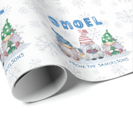 Gnomes GNOEL WeihnachtsWinter Personalisiert Geschenkpapier