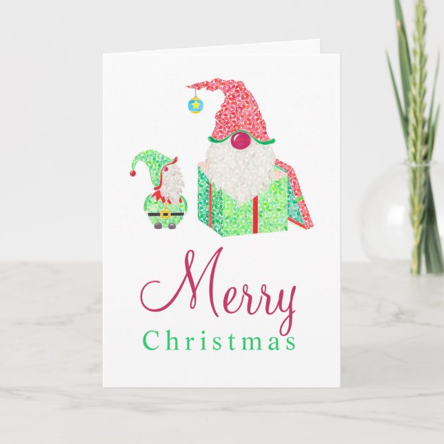 Gnomes-Grußkarte Feiertagskarte (Vorderseite)