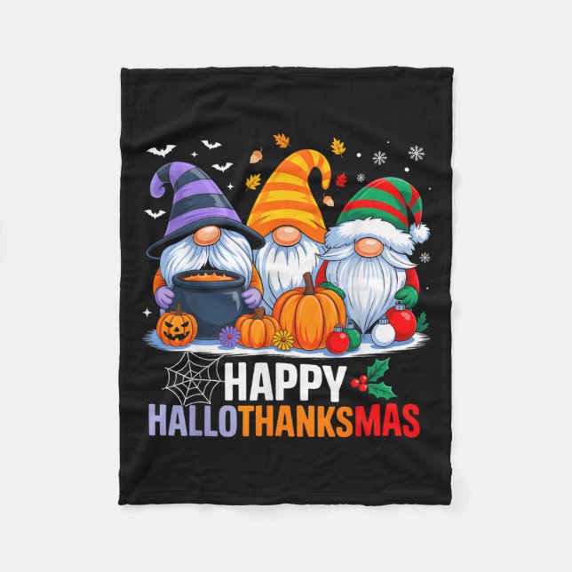 Gnomes Halloween Erntedank Weihnachtsfeier Hall Fleecedecke (Vorderseite)