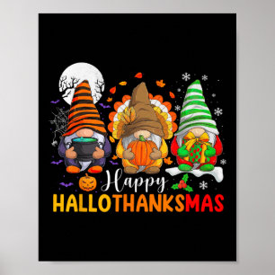 Gnomes Halloween Erntedank Weihnachtsfeier Hall Poster
