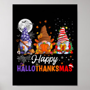 Gnomes Halloween Erntedank Weihnachtsfeier Hall Poster