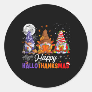 Gnomes Halloween Erntedank Weihnachtsfeier Hall Runder Aufkleber