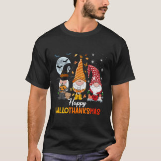 Gnomes Halloween Frohe Hallothanksmas T-Shirt