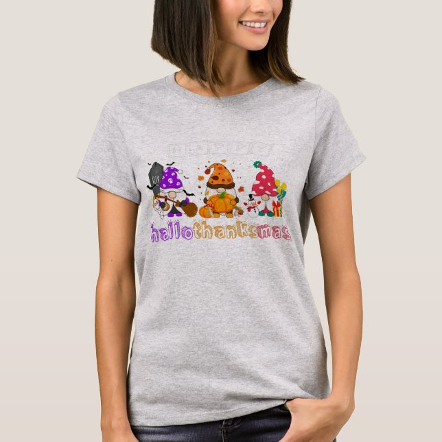 Gnomes Halloween Thanksgiving Christmas Happy T-Shirt (Vorderseite)