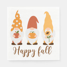 Gnomes Happy Fall Serviette