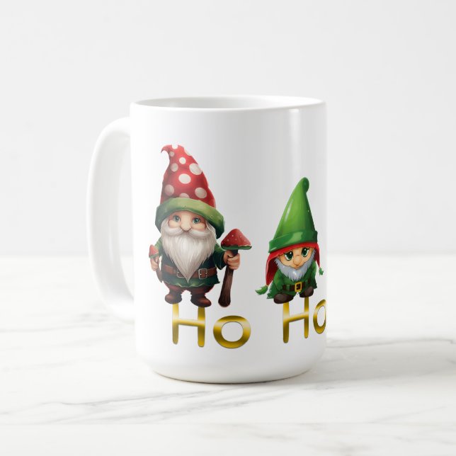 Gnomes Ho Ho Ho Christmas Kaffeetasse (Vorderseite Links)