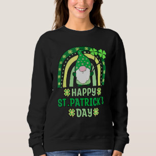 Gnomes Holding Kleeblatt Leopard Rainbow St Patric Sweatshirt