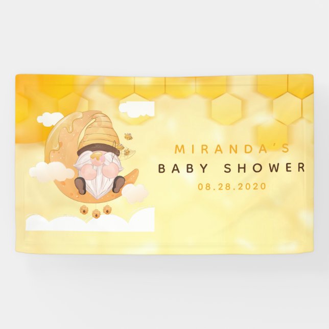 Gnomes Honeycomb Bees Baby Showbanner Banner (Horizontal)