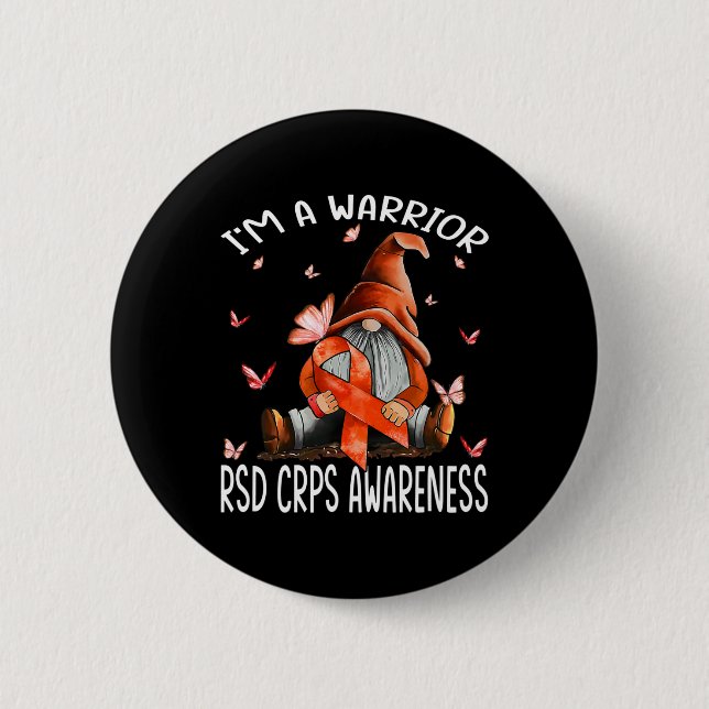 Gnomes I bin ein Krieger Rsd Crps Awareness Butter Button (Vorderseite)