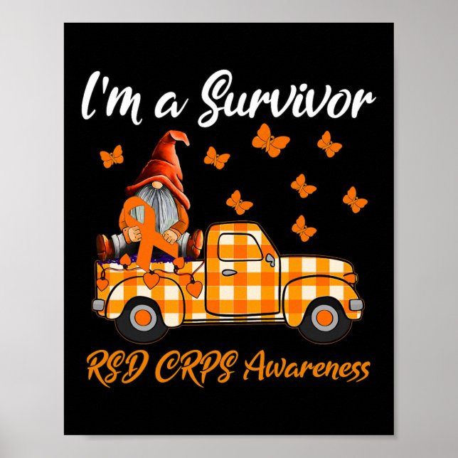 Gnomes Ich bin ein Überlebender Rsd Crps Bewusstse Poster (Vorne)