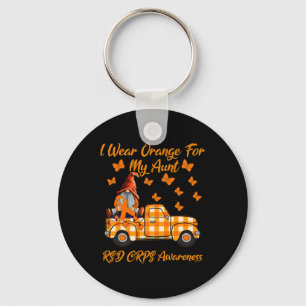 Gnomes Ich trage Orange für meine Tante Rsd Crps A Schlüsselanhänger