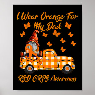 Gnomes Ich trage Orange für meinen Vater Rsd Crps Poster
