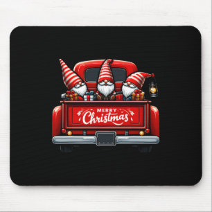 Gnomes in Red Truck Merry Christmas Pajama Familie Mousepad