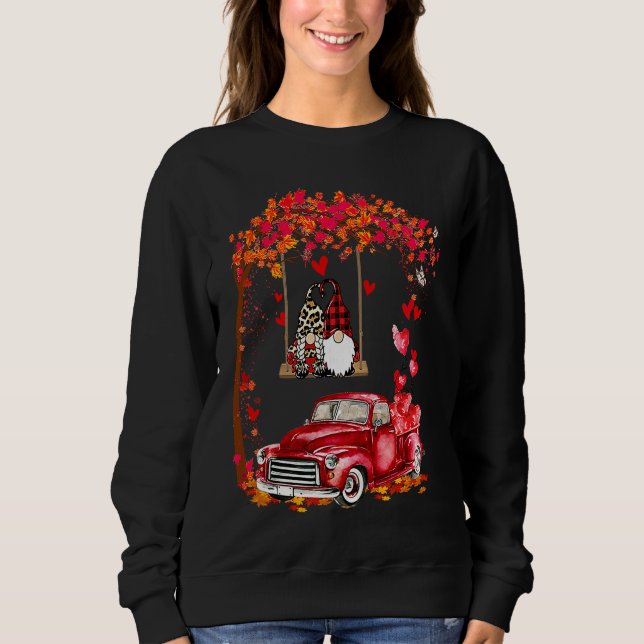Gnomes In Trucks Happy Valentine Couple Matching Sweatshirt (Vorderseite)