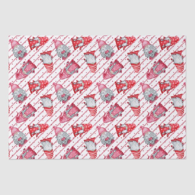 Gnomes in Weihnachtsrot Seidenpapier (Vorderseite)