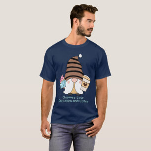 Gnomes Liebe Cupcakes und Kaffee Unisex T-Shirt