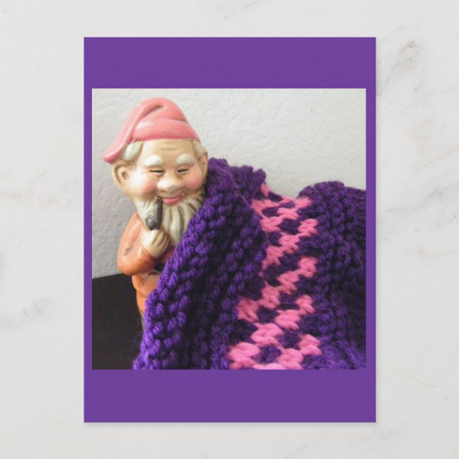 Gnomes Liebe Knittern Postkarte (Vorderseite)