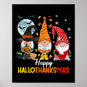 Gnomes Lover Halloween Frohe Weihnachts-Happy Hall Poster