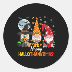 Gnomes Lover Halloween Frohe Weihnachts-Happy Hall Runder Aufkleber