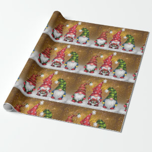 Gnomes Merry Christmas Geschenkpapier