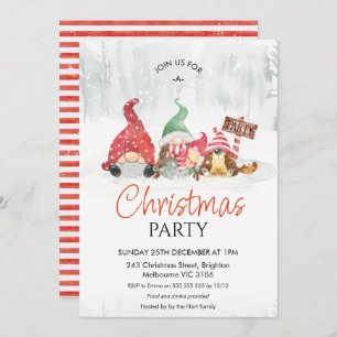 Gnomes mit Baby- und Dog-Party Einladung