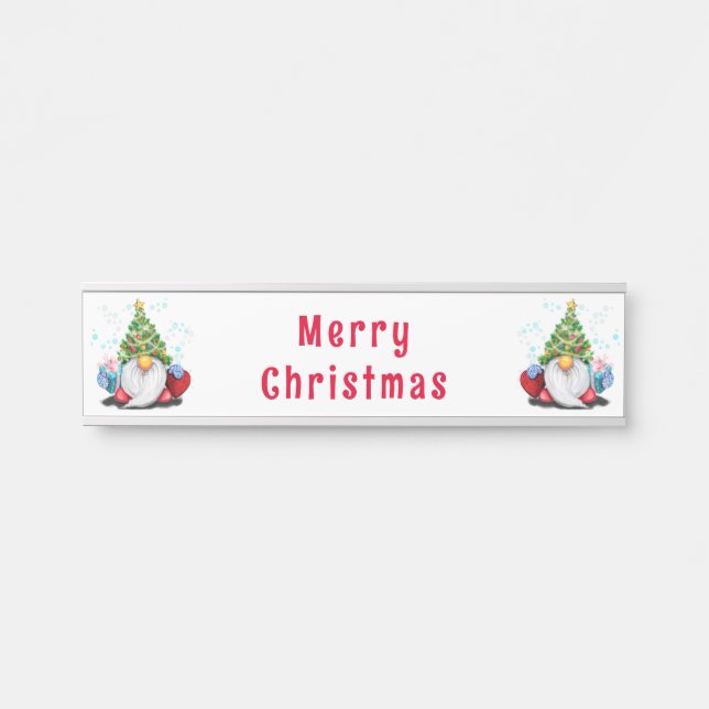 Gnomes mit Geschenken Weihnachten Türschild (Vorderseite )