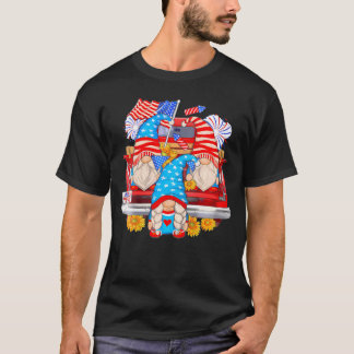 Gnomes mit LKW-Amerika-Flagge 4. Juli Indepen T-Shirt